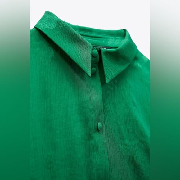 ZARA FLORAL JACQUARD TOP - Picture 7 of 8